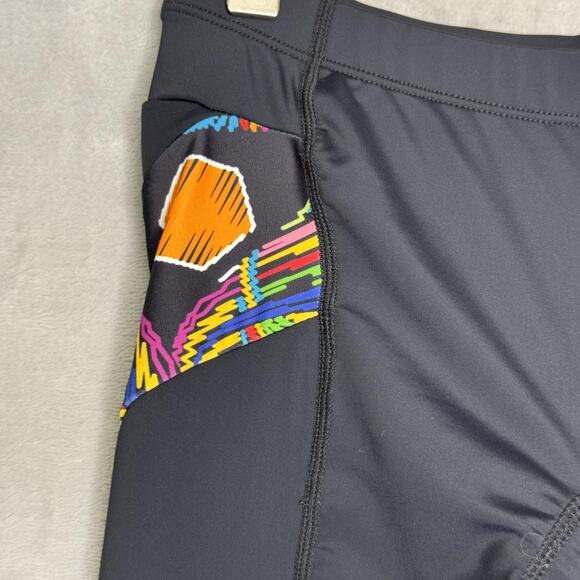 Beroy Cycling Shorts Womens Medium Black Multicolor Padded Chamois Pockets Bike - Picture 3 of 6